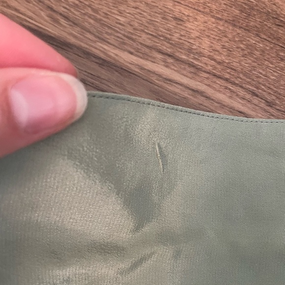 vintage sage green 100% silk button down blazer minimalist size 2 / S / XS - Picture 7 of 10